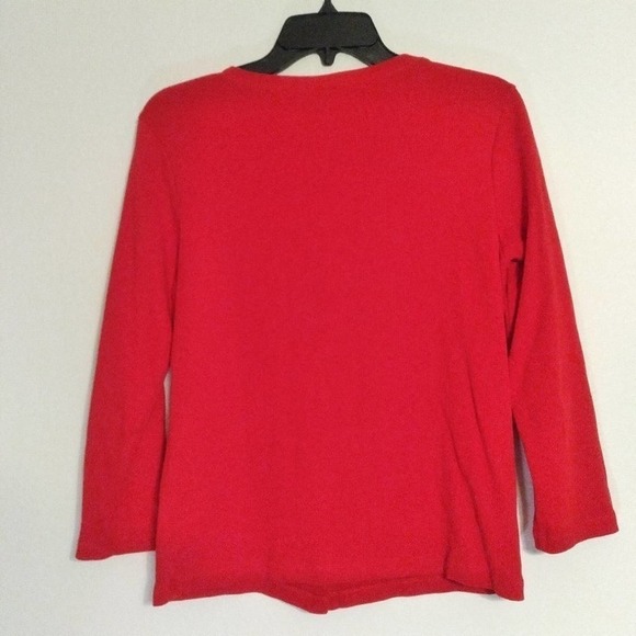 RAFAELLA Red Embellished Button Down Top Small - Picture 7 of 8